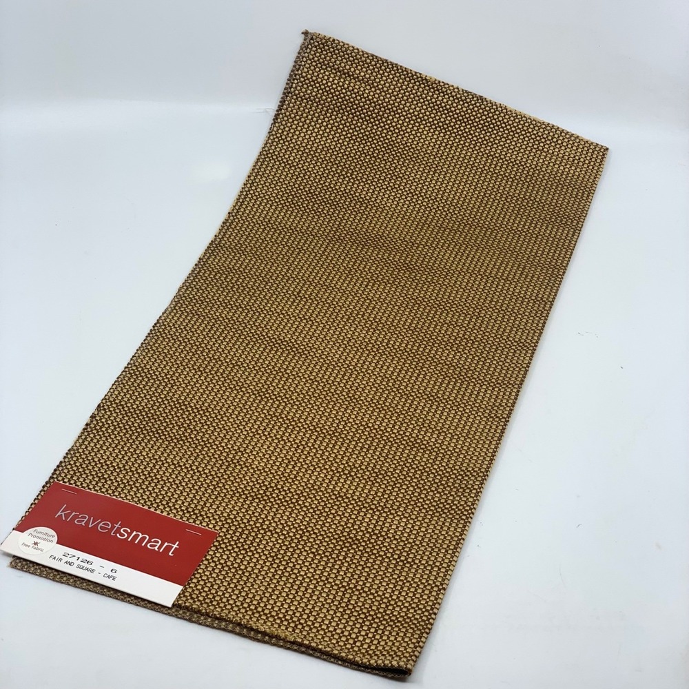 Kravet Smart Fabric Sample Fair and‎ Square Cafe Brown Woven Textured Remnant